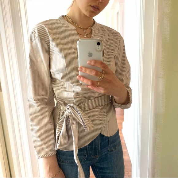 J. Crew Tops - J. Crew wrap Oxford
